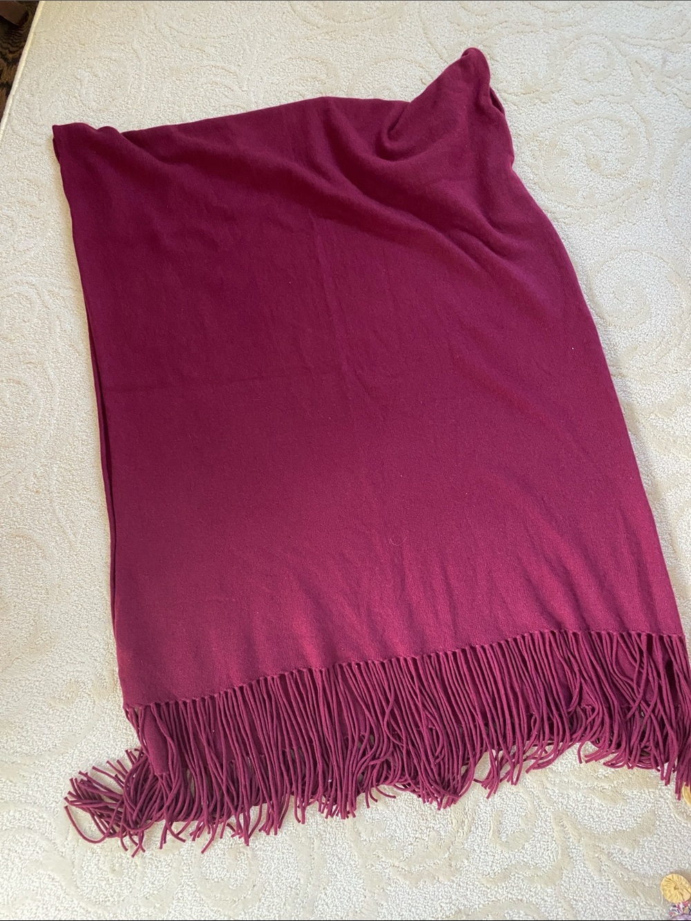 NakedCashmere Berry Fringe Wrap Scarf